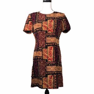 Vintage 90s Abstract Print Shift Dress